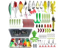 (juego De 78 Piezas) Kit De Señuelos De Pesca Para Pescar Lubina En Ríos, Lagos Y Océanos.