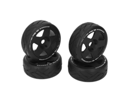 4 Ruedas Rc 1/8 Gt Con Neumáticos De Competición, Agarre Fuerte, Resistentes Al Desgaste, Con Adaptador De 17 Mm, Color Negro.