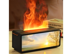 Humidificador de aromaterapia con simulación de llama de chimenea en 3D, control remoto para uso doméstico, luz ambiental y difusor retro. Mdug