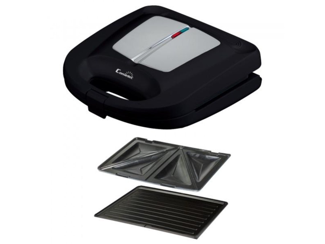 Comelec Sa 1216 Sandwichera 850 W Negra Acero Inoxidable
