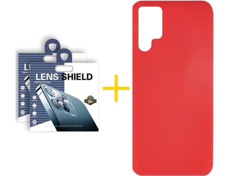 Carcasa + 2 Protectores de Cámara para Samsung Galaxy S22 Ultra 5G SKYHE Rojo