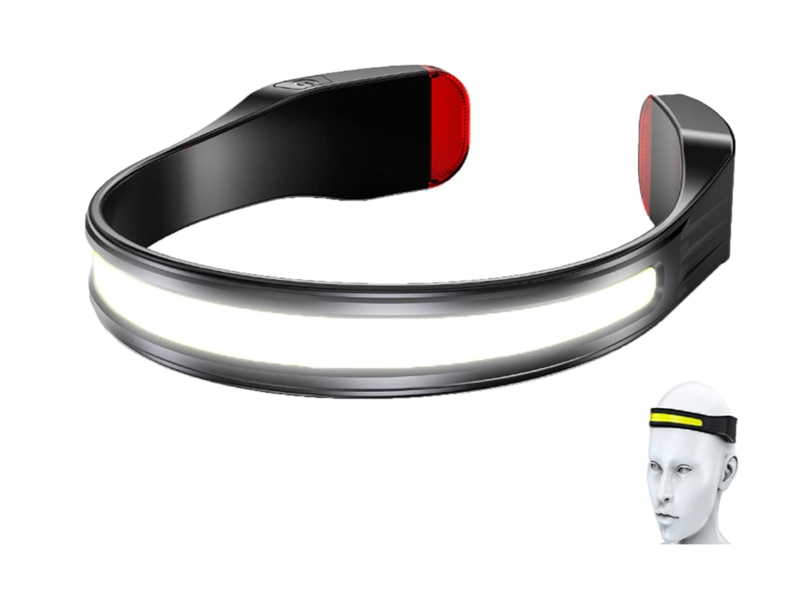 Luz para correr en el cuello, Chronos Lantern-0010 Linterna frontal COB recargable de 2000 lúmenes (negra) YIZHOOD