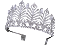 Coiffe De Mariée Corona Baroque En Strass Plateado, Diadème Large Pour Fille Y Fête, Accessoire