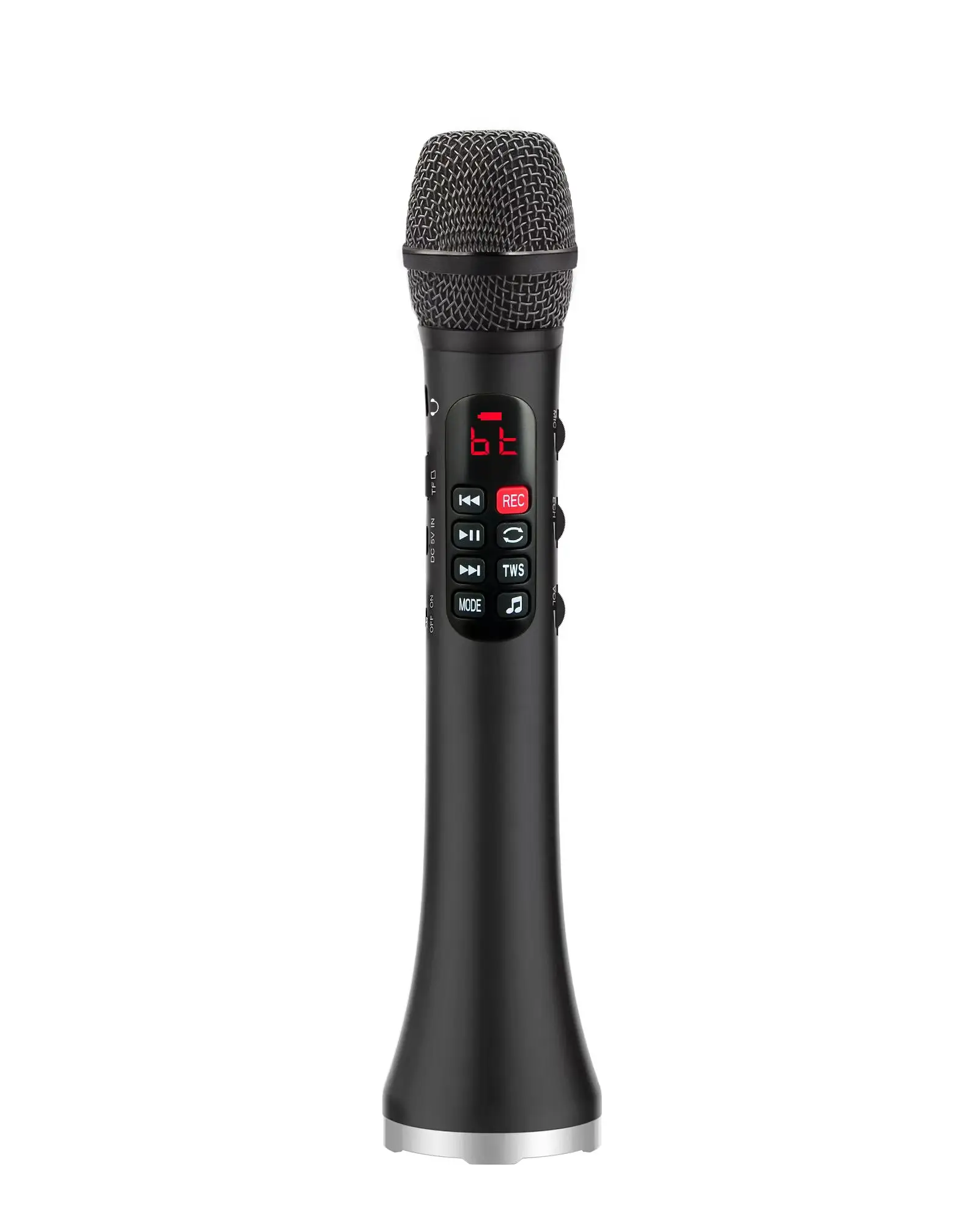 (negro) Micrófono De Karaoke Inalámbrico Bluetooth De 25 W Con Ranura Para Tarjeta Tf, Grabación Tws, Dsp Y Batería De 5000 Mah