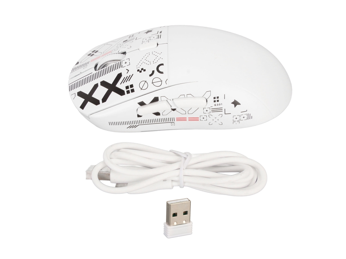 Ratón Inalámbrico 2.4g Con Carga Usb-c E Iluminación Rgb, 5 Niveles De Dpi, Para Ordenador/portátil, Blanco.