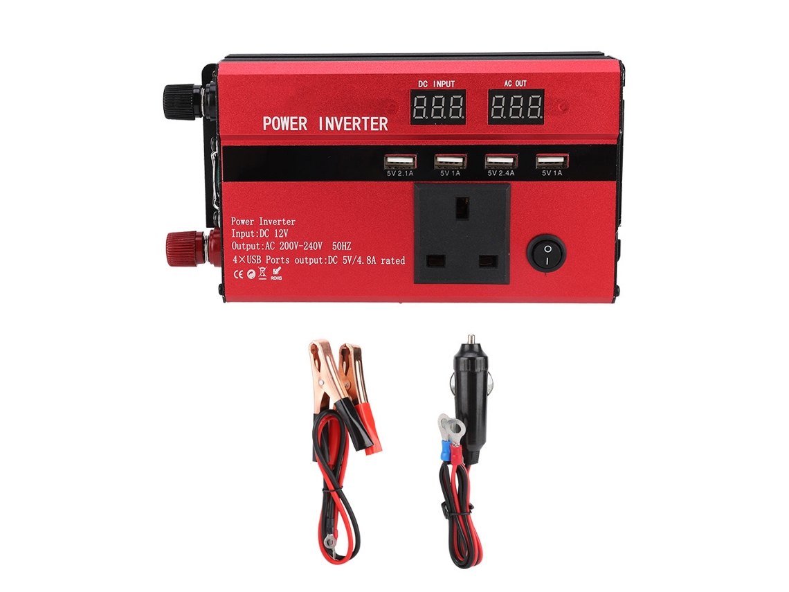 Inversor Solar Portátil De 600 W Usb Led Dc 12v A Ac Hogar Automóvil Eficiente 90%