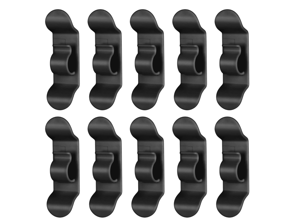 Organizador de cables de cocina en blanco y negro, 10 unidades, accesorio autoadhesivo para batidora, cafetera y freidora de aire.