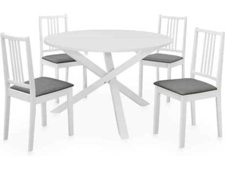 Conjunto 5 de muebles de comedor VIDAXL MDF blanco
