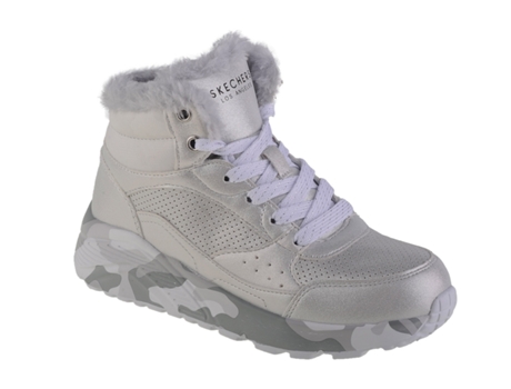 SKECHERS Uno Lite Camo Dazzle 310485L-Slgy Botas para Niña Plata talla 37 EU