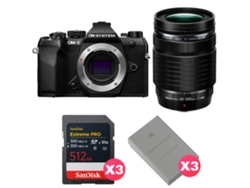 Om System Om-5 Mark Ii Negro + 40-150mm F/4 Pro + 3 Sandisk 512gb Extreme Pro Uhs-ii Sdxc + 3 Om System Bls-50 + Ebook Pricedirect