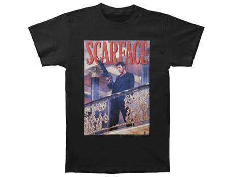 Camiseta ROCKINSTONE con tiro en la barandilla de Scarface (Algodón - M)
