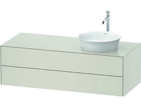 DURAVIT Tulip blanco, mueble de baño colgado en la pared, ancho 1300 x profundidad 550mm, con 2 cajones, con tecnología tip-on, WT4987R