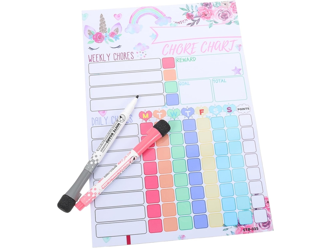 Tablero de recompensas magnético reutilizable, calendario de pared