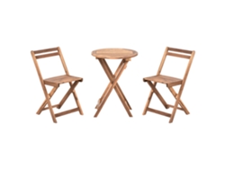 Juego de mostrador plegable Sacile en madera de acacia marrón