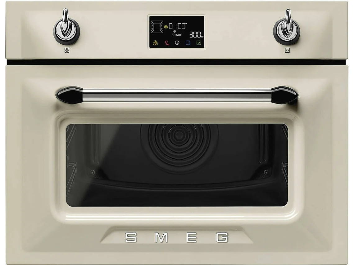 Horno Micro-ondas SMEG SO4902M1P (40 L - 59.7 cm - Hidrolítico - Crema)