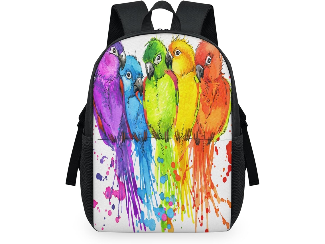 Mochila Tropicallife Estampado Pájaros Acuarela Para Niños Niñas Hombres Mujeres Mochila Escolar Informal P