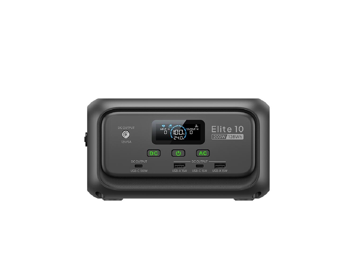 Generador solar portátil BLUETTI Elite 10 con batería de 200 W y 128 Wh de LiFePO4.