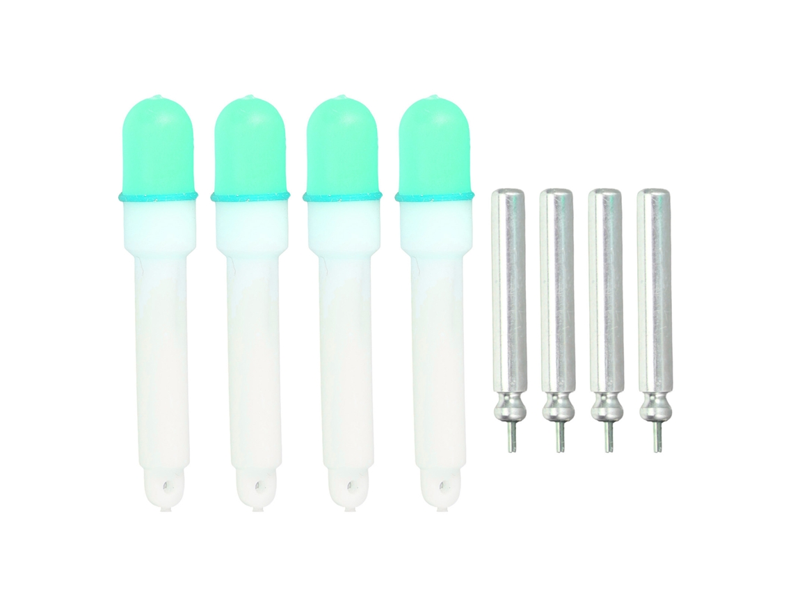 2026rebe-4pcs Bastones Luminosos Para Pesca Nocturna Con Led, Visibilidad Alta, Cola De Flotador Verde Fijo Para Cañas De Pescar