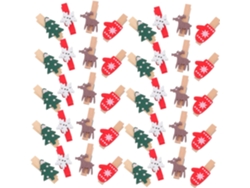 Juego 100 Pinzas Decorativas Navideñas Diseños Árboles Copos Nieve Renos Pequeños Clips Fotos Decoraciones