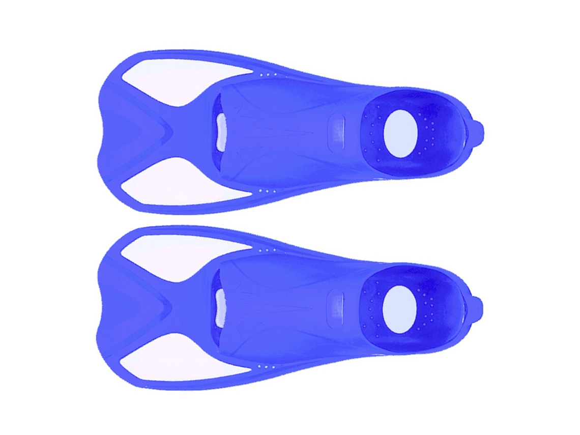 Aletas de entrenamiento para niños, azules y blancas, Xxxxs Tpr Pp