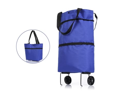 Equipo porttil del carro de la compra del carro del viaje, bolso del tirn plegable[Azul]