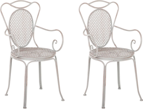 Conjunto de 2 sillas de jardín de metal gris BELIANI Cilento