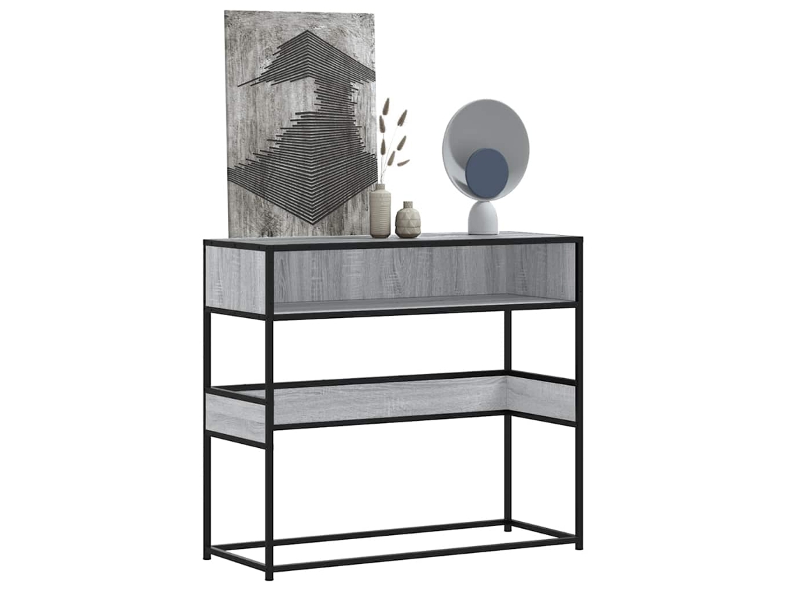 Mesa consola | Mesa de entrada | Mesa auxiliar 90x35x80 cm Derivados de madera Gris Sonoma