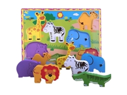 Rompecabezas De Animales De Madera Para Niños En Edad Preescolar, Juguete Educativo De Aprendizaje (7 Piezas)