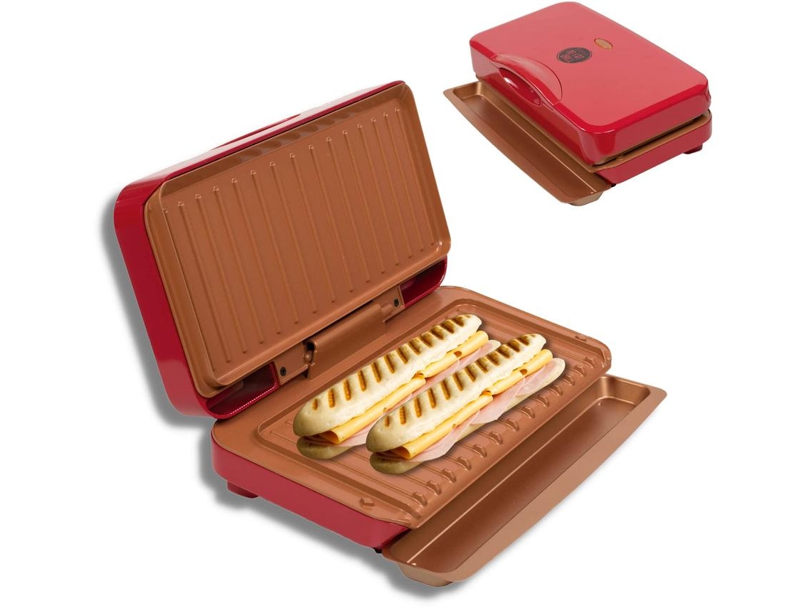 Parrilla grill electrica STARLYF No Fat Grill 1000W Doble cocción Sandwichera y Maquina de Panini panini grill Antiadherente Sin grasas PFOA Free
