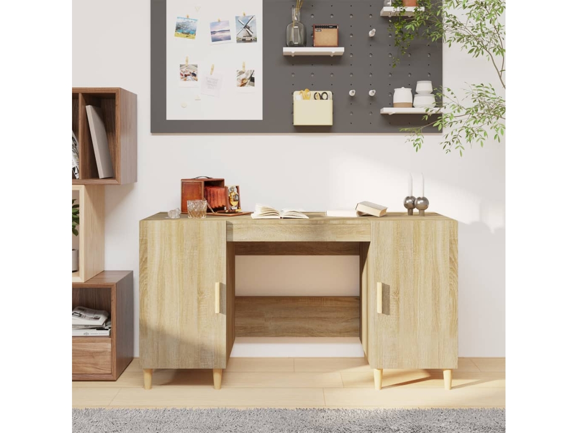 Escritorio madera contrachapada roble Sonoma 140x50x75 cm