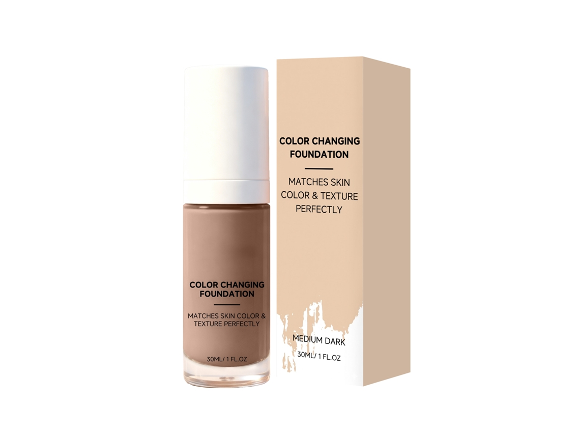Base de maquillaje termosensible, cambia de color, tono medio a oscuro.