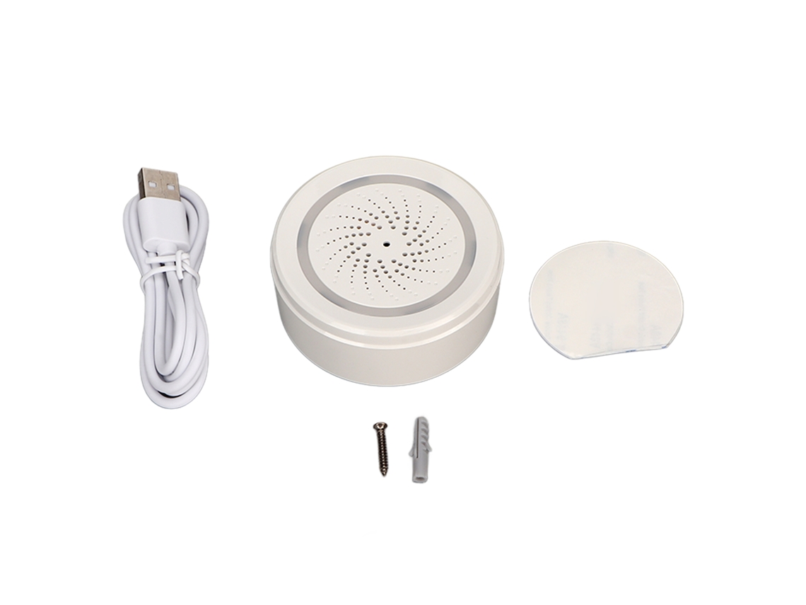 Alarma de sirena inteligente inalámbrica con control por aplicación wifi, alarma antirrobo de 105 dB con sonido y luz para la seguridad del hogar.