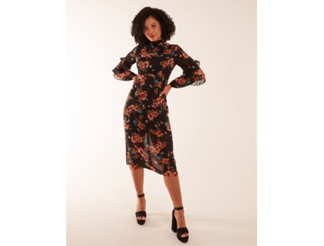 Vestido de Mujer BLUE VANILLA Midi With Sleeve Poliéster Negro (16)