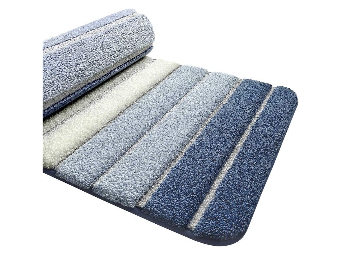 Alfombrilla De Baño Antideslizante, Supersuave, Absorbente, Lavable A Máquina, 40x60 Cm, Azul.