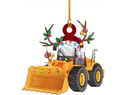 Adorno navideño de madera para camioneta, excavadora, camión de bomberos, Jeep