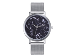 Reloj De Pulsera Casual Para Hombre Y Mujer Analógico Correa De Malla Plata Cuarzo