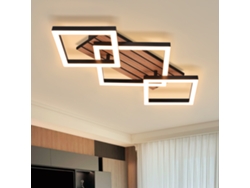 Zmh Lámpara De Techo Led Negra 21w 58cm Diseño Moderno Luz Blanca Cálida De 3000k Ideal Para La Sala De Estar El Dormitorio O La Oficina