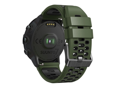 Correa de Silicona bicolor de 24mm diseño de orificios múltiples liberación rápida para Suunto 7/9/9 Baro - verde militar/negro