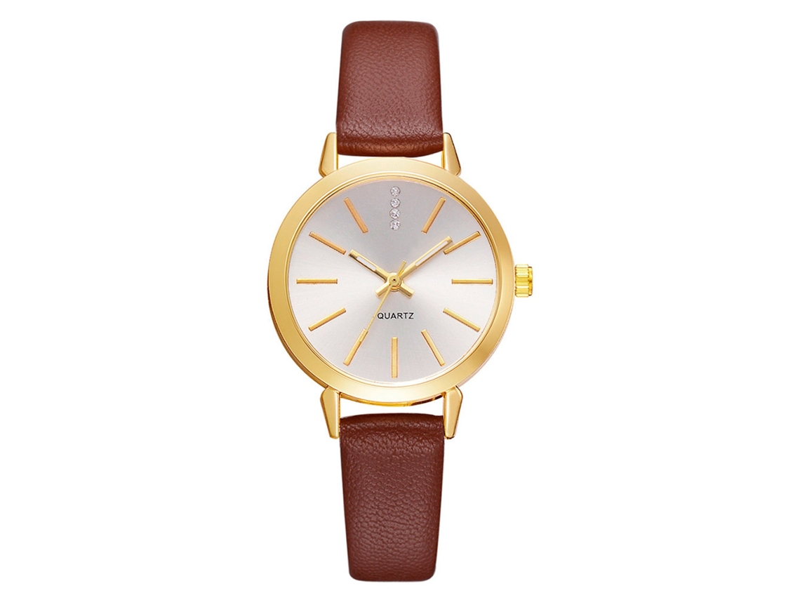 Reloj De Pulsera Casual De Cuarzo Para Mujer Lvpai Con Diamantes De Imitación Y Correa De Aleación Marrón.