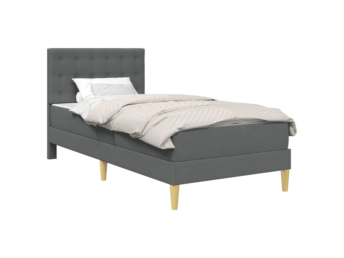 Maison Exclusive - Estructura De Cama Con Colchón Gris Oscuro 90 X 190 Cm Tela