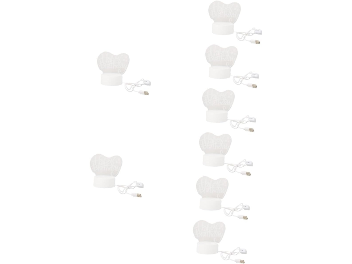 8 Luces Nocturnas Led, Usb, Transparentes, Decoración Navideña, Ambiente Festivo Para Interiores, Oficina