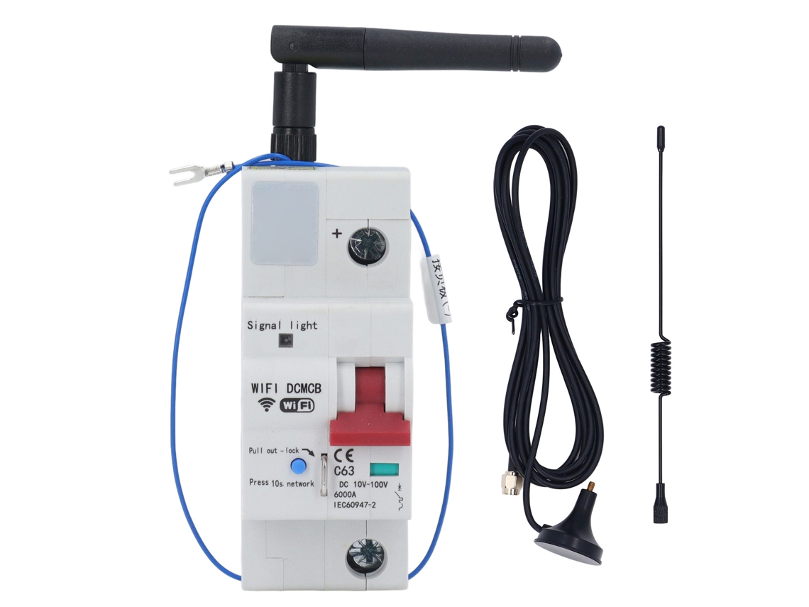 Disyuntor Miniatura De Cc Inteligente Con Wifi, 1p, Con Altavoz De Voz Y Control Remoto Móvil, 10 V-100 V, 63 A, Interruptor De Aire