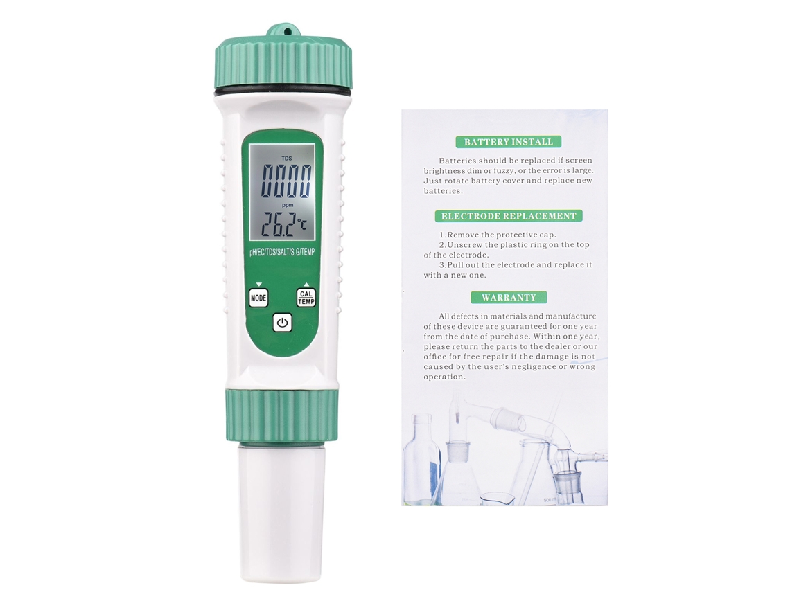Analizador Portátil 6 En 1 Para Medir La Calidad Del Agua: Ph/ec/tds/sal/sodio/temperatura
