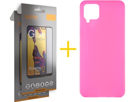 Carcasa + 2 Protectores de Pantalla para Huawei P40 Lite ACCETEL Rosa