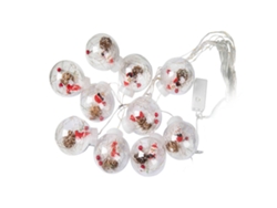 Guirnalda De Luces Led De Pvc Con Forma De Globo Estilo Papá Noel, Segura Para Navidad, Hogar, Cafetería Y Fiestas (3,3 Yardas).