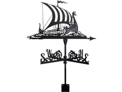 2026-veleta Metálica Para Jardín Y Exterior Vikingo Battleship Decoración Indicador De Dirección Del Viento