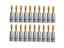 Lote De 20 Conectores Banana Chapados En Oro De 24 Quilates, 4,5 Mm, Cierre De Rosca, Conector Para Altavoz, Negro/plata