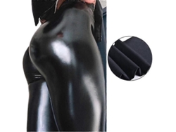 2026-leggings De Cuero Pu Negro Cerado Ligero Acolchado Elástico Confortable Calientito