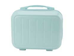 Estuche para cosméticos de 14 pulgadas, ABS, delicado, moderno, para viaje, neceser de maquillaje para mujer y niña, azul y verde
