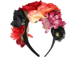 Bandeau Halloween Rose Fleur Serre-tête Femme Coiffe Décoration Avec